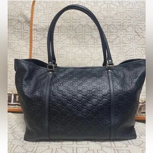 Gucci Black Embossed Leather Handbag